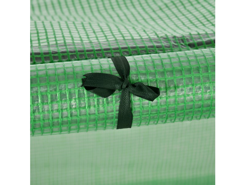  Serre tunnel de jardin 295 x 100 x 80 cm – vert foncé – 3 fenêtres zippées pour semis et culture  - Conforama D
