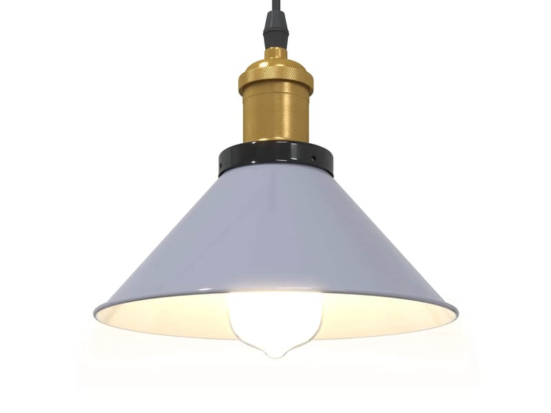  Lampe suspendue, suspension luminaire réglable hauteur e27 gris brillant ø 22cm métal  - Conforama E