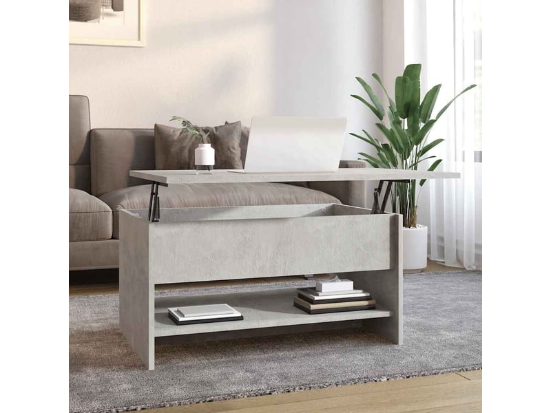  Table basse rectangulaire | table de salon gris béton 80x50x40 cm bois d'ingénierie  - Conforama B