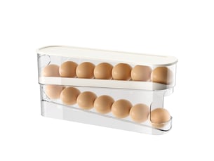 Boîte à œufs blanche, 30,3*8,5*14,2 cm, 1 pièce, pour le réfrigérateur et le rangement dans la cuisine