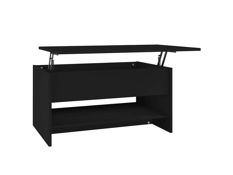  Table basse - table de salon - table à thé noir 80x50x40 cm bois d'ingénierie  - Conforama A