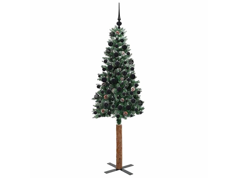  Sapin de noël, arbre de noël mince vert 180 cm pvc et bois de pin massif shl4449  - Conforama D