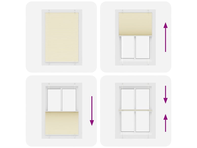  Store plissé, store de fenêtre crème 100x150 cm largeur du tissu 99,4cm polyester cf46818  - Conforama E