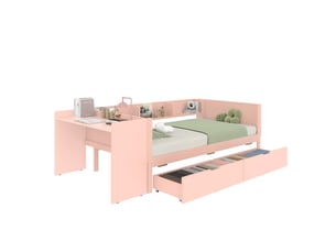 Lit coffre 90x200 cm <strong></strong> <strong></strong> coloris rose