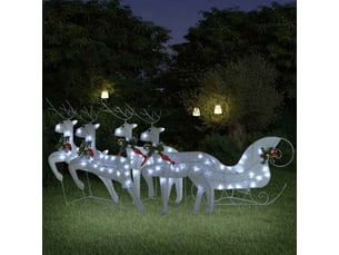 Décoration de noël renne et traîneau 100 led extérieur blanc