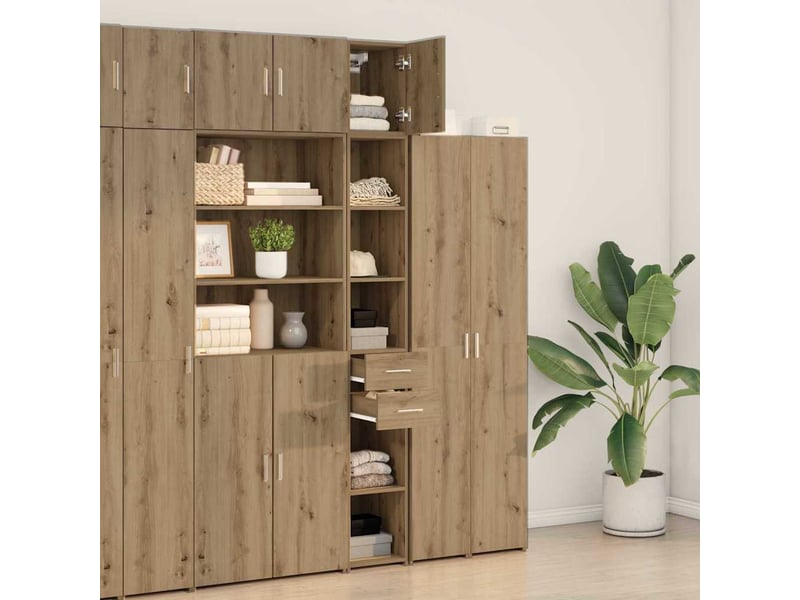  Meuble de rangement | armoire de rangement 2 pc chêne artisanal 30 x 42,5 x 225 cm  - Conforama D