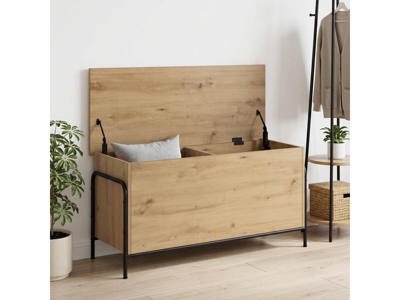  Boîte de rangement, coffre de rangement chêne artisanal 80x40x49,5 cm shl77215  - Conforama B