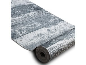 Tapis de couloir antidérapant lotus deski 60930 planches gris lavable 120 cm 120x290 cm