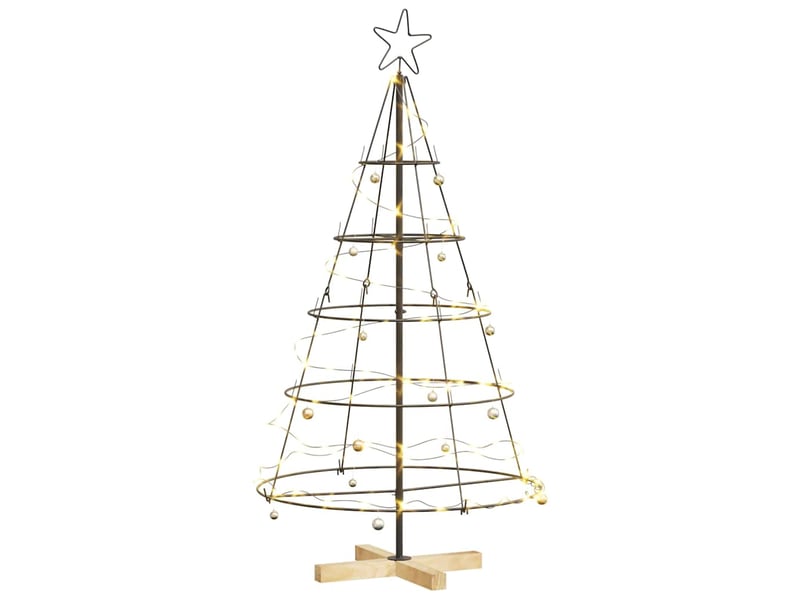  Sapin de noël, arbre de noël en métal avec support kuopio 125 cm acier noir  - Conforama C