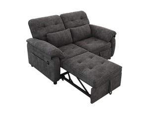 Canapé droit convertible <strong>MAISENTIEL</strong> <strong></strong> 2 places Tissu gris