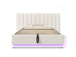 Lit coffre 160x200 cm BGSRYAO coloris blanc