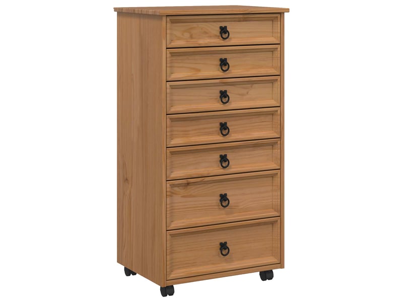  Caisson roulant de bureau avec tiroirs corona brun miel shl2198  - Conforama A