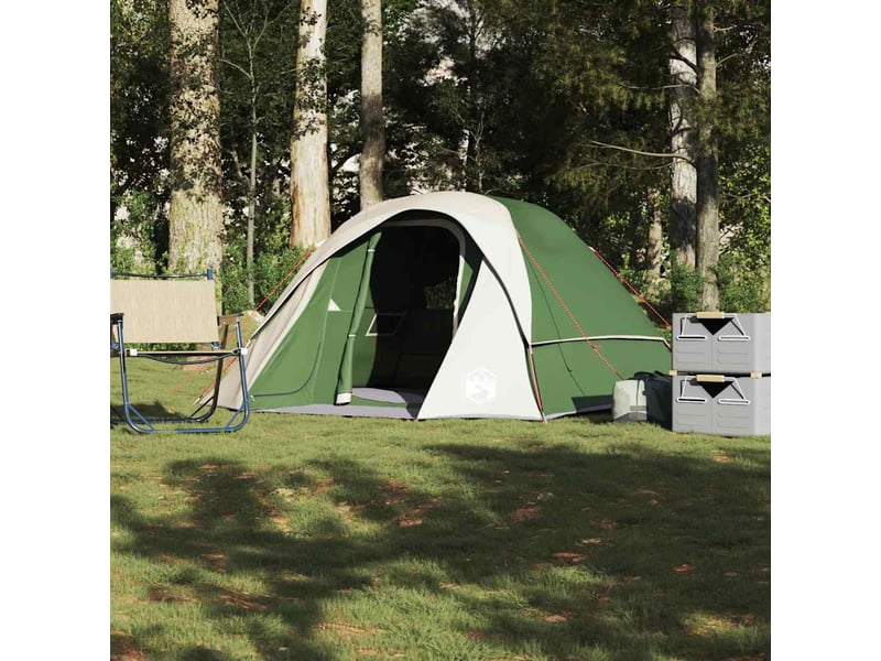  Tente de camping, tente de cabine familiale 6 personnes vert imperméable shl19254  - Conforama B