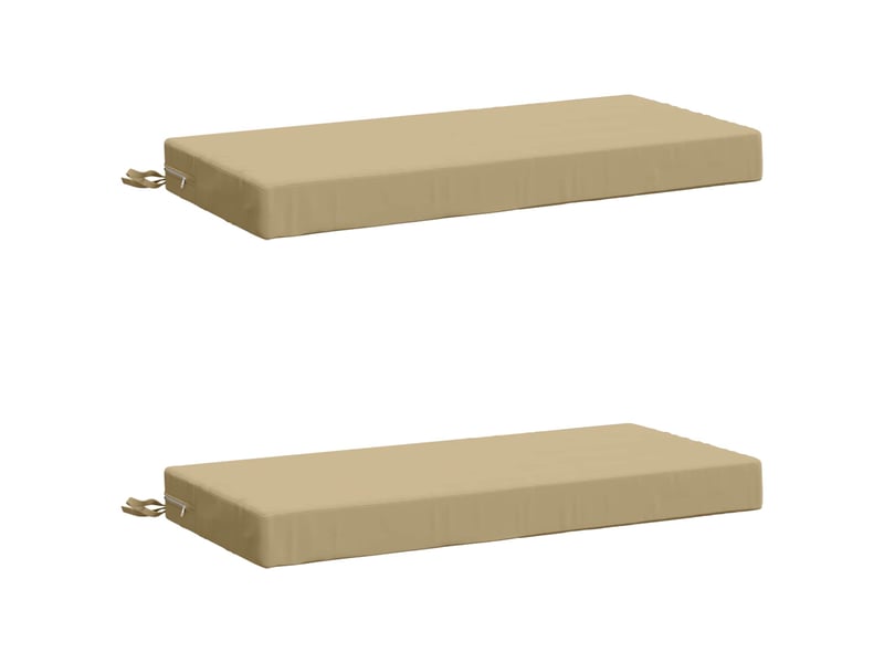  Lot de 2 coussins de banc, coussins d'assise soest 100 % polyester beige cf57001  - Conforama A