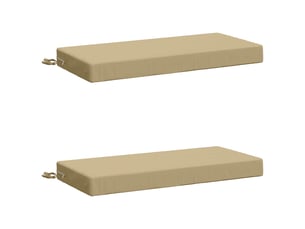 Lot de 2 coussins de banc, coussins d'assise soest 100 % polyester beige cf57001