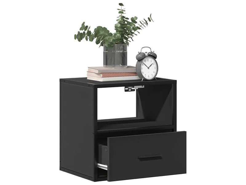  Table de chevet - cabinet de chevet - table de nuit murale noir 40x31x39,5 cm  - Conforama C