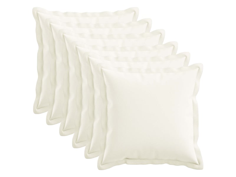  Lot de 6 coussins avec oreiller, coussins décoratifs houten blanc lin synthétique cf51287  - Conforama B
