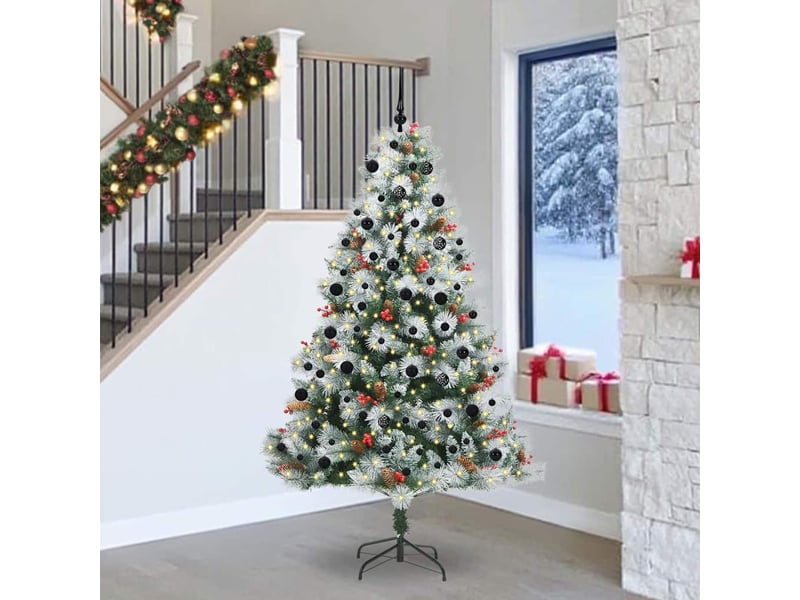  Sapin de noël, arbre de noël artificiel vert et blanc 240 cm cf61503  - Conforama B