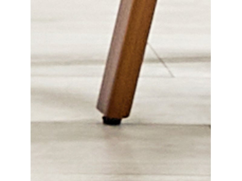  Lot de 2 tabourets de bar avec dossier fleur, assise rembourrée et repose-pieds, en bois et pu marron  - Conforama E