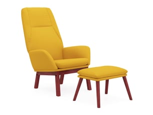Vidaxl chaise de relaxation avec repose-pied jaune moutarde tissu