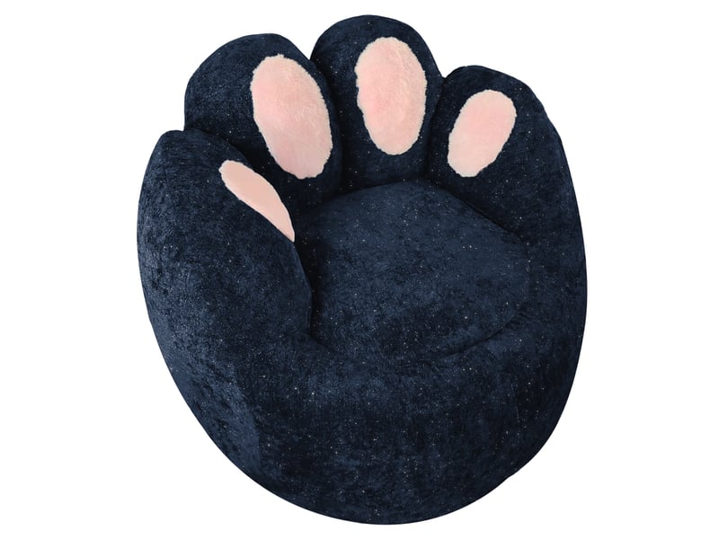  Fauteuil de détente modenvie en forme de patte bleu 90 x 90 x 75 cm en flanelle  - Conforama A