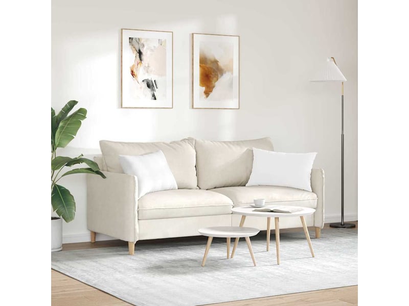 Lot de 2 coussins de canapé, coussins décoratifs tissu blanc 60 x 40 cm cf58767 - Conforama D