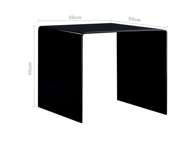  Table basse | table de salon noir 50x50x45 cm verre trempé  - Conforama E