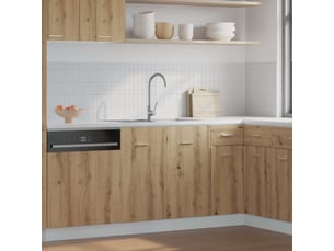 Meuble sous évier plan travail non inclus chêne artisanal 80x46x81.5cm bois d'ingénierie