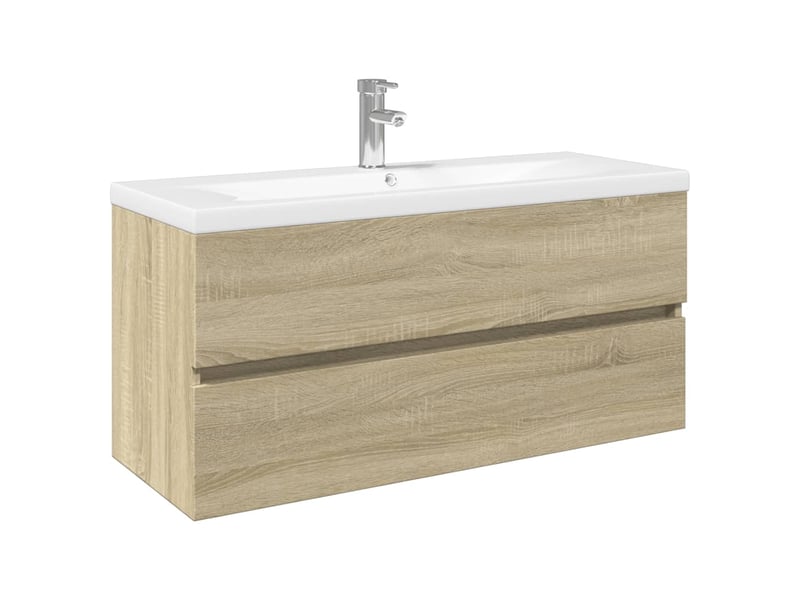  Ensemble de meubles de bain 2pcs céramique et bois d'ingénierie cf63560  - Conforama A