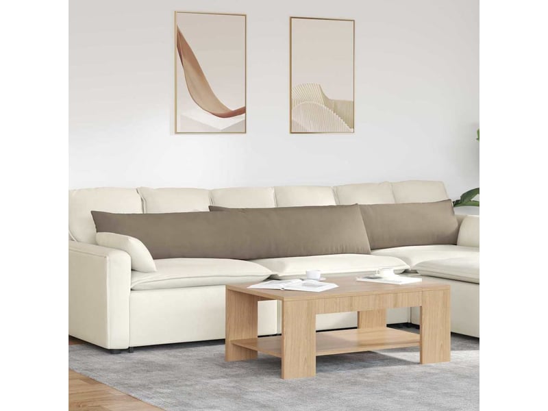  Lot de 2 coussins de canapé, coussins décoratifs tissu taupe 200 x 40 cm cf58954  - Conforama B