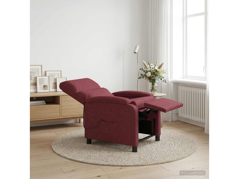 Vidaxl fauteuil de massage inclinable bordeaux tissu  - Conforama B