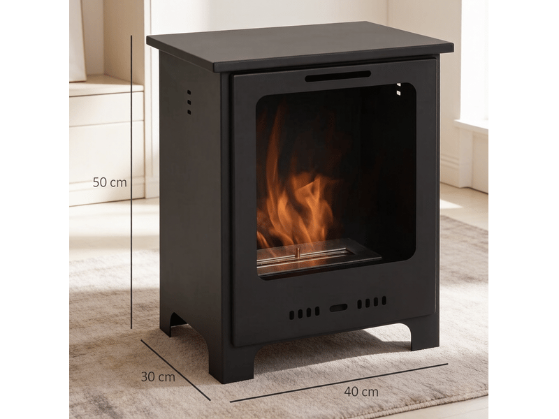  Poêle bioéthanol 40x30x50 cm autonome métal noir  - Conforama E