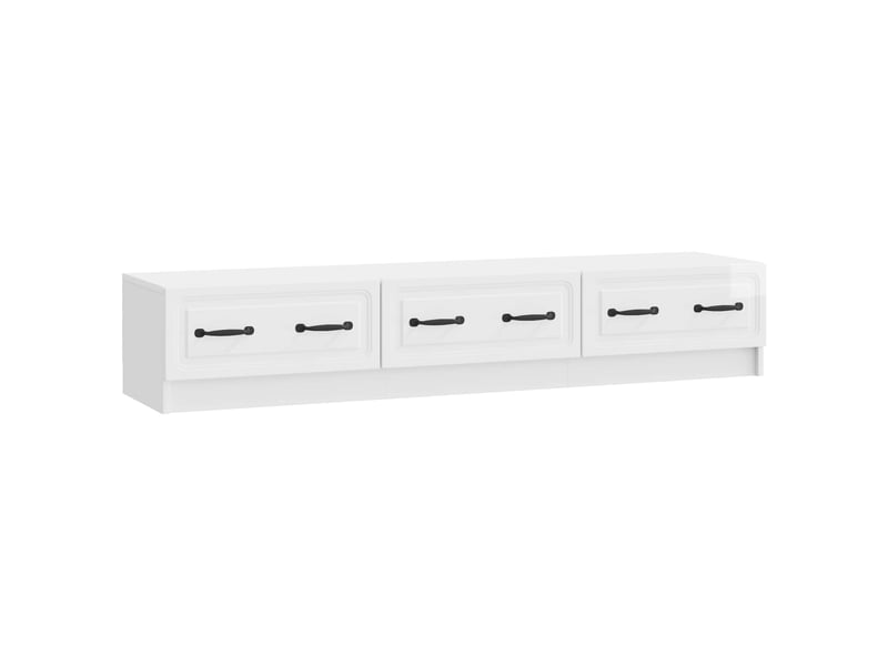  Meuble tv - banc tv - meuble de rangement 147 x 34,5 x 27 cm blanc brillant bois d'ingénierie  - Conforama A