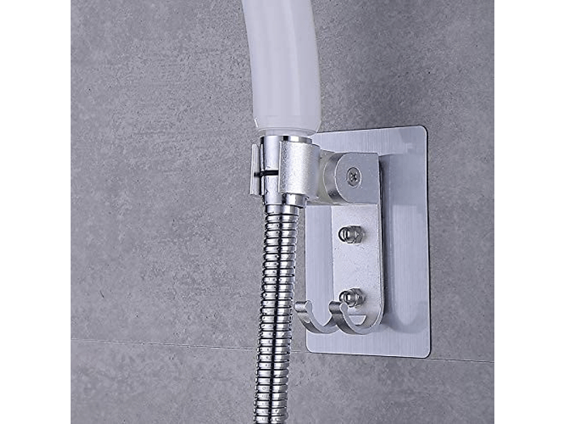  Support mural réglable pour pomme de douche et bidet - fixation robuste avec 2 crochets inclus - alternative supérieure aux ventouses  - Conforama D