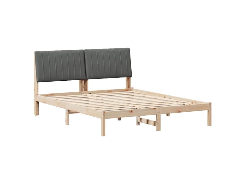  Lit double- lit adulte -  cadre de lit avec tête de lit marron 150 x 200 cm pin massif  - Conforama A