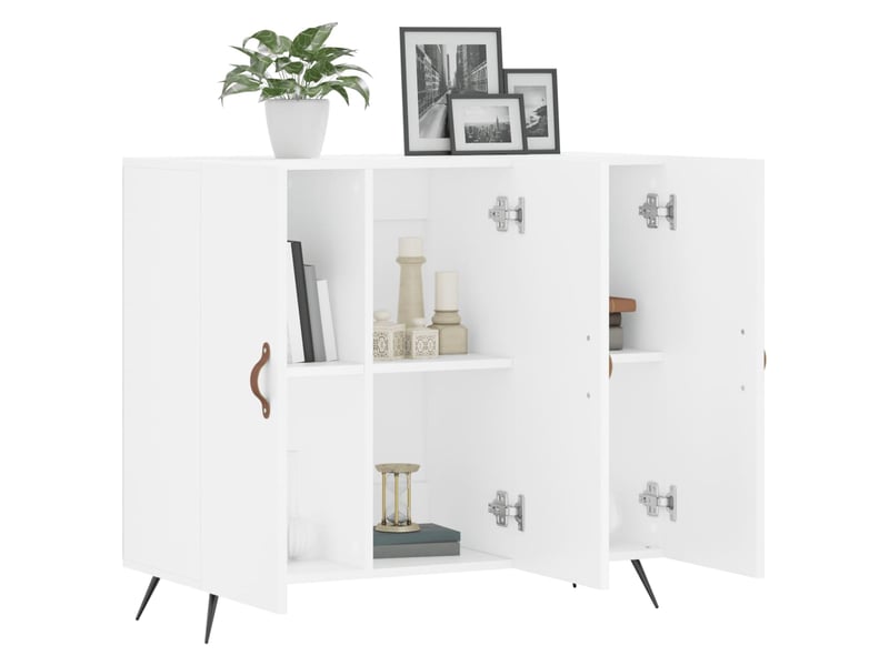  Buffet - bahut - meuble de rangement blanc 90x34x80 cm bois d'ingénierie  - Conforama D