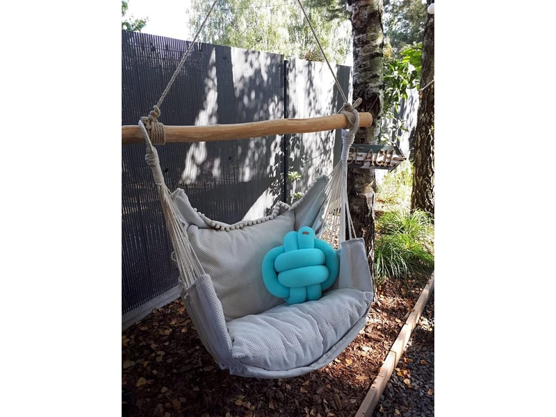  Coussin oreiller décoratif tressé turquoise 4260517 - Conforama B