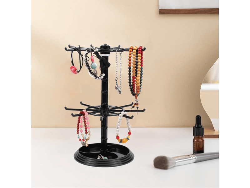 Présentoir à bijoux rotatif, présentoir rotatif pour bijoux, support rotatif pour colliers, étagère à bijoux rotative, support de collier rotatif - Conforama B