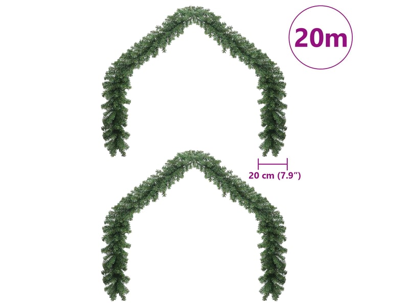  Guirlande de noël 2 pc vert 20 m pvc cf62297  - Conforama E