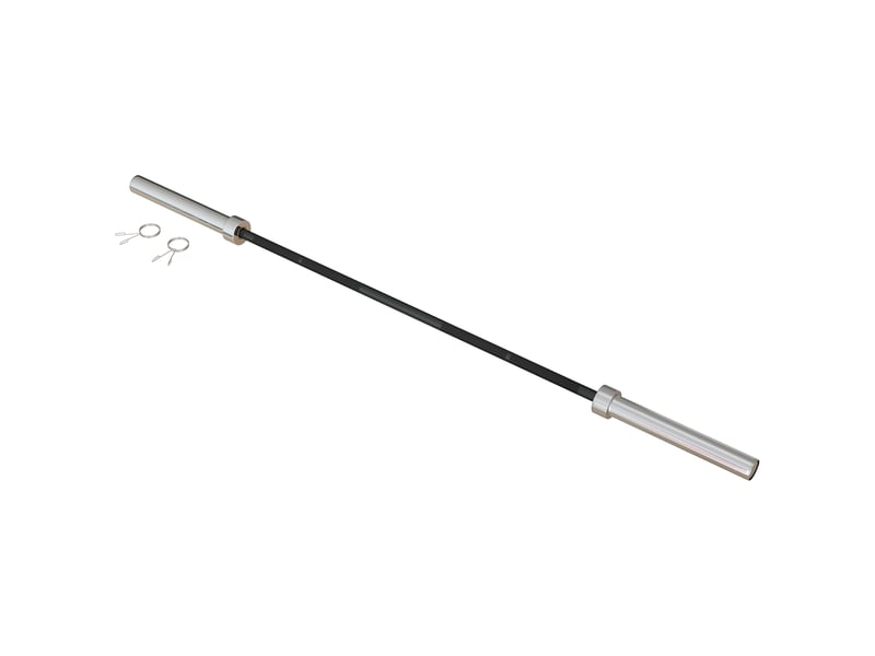  Barre d'haltères en acier 180 cm ø50 mm avec 2 pinces charge 200 kg barre de musculation pour disques ø5 cm fitness  - Conforama B