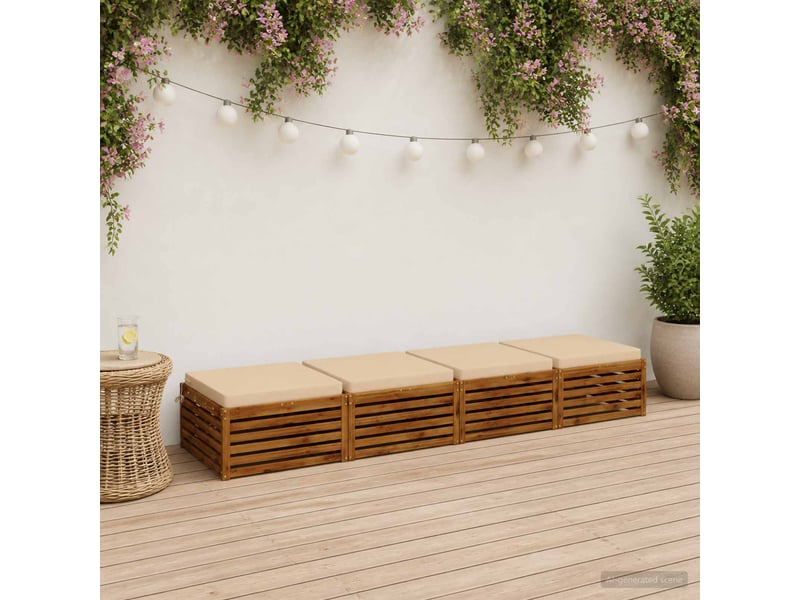  Lot de 4 coussins de siège, coussins d'assise soest 100 % polyester crème cf60396  - Conforama B