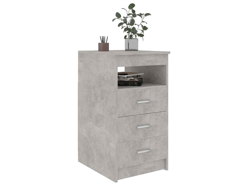  Armoire de rangement bureau, armoire à tiroirs gris béton 40x50x76 cm bois d'ingénierie  - Conforama C