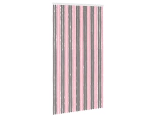 Rideau anti-insectes, moustiquaire en chenille gris argent et rose cf43428