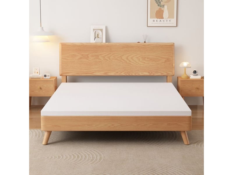  Matelas confortable - 160x200 cm - hauteur 5 cm - certifié oeko-tex - mousse qx - blanc - housse amovible et lavable 160x200x5cm - Conforama E