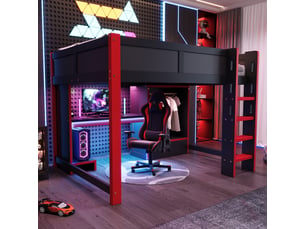 Lit mezzanine 140x200 cm <strong>OKMYHOME</strong>  <strong></strong> coloris noir