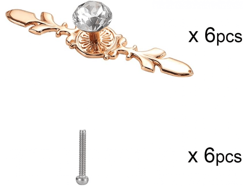  Bouton de meuble en cristal diamant doré, décoration pour meubles  - Conforama C