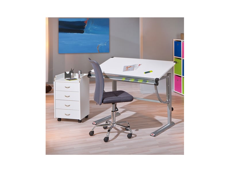  Chaise de bureau enfant en pu gris - child  - Conforama E