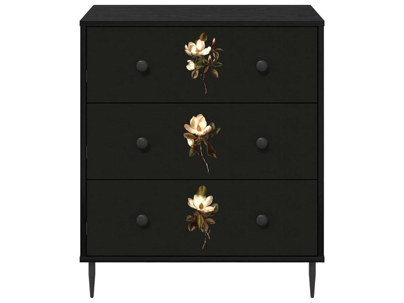  Commode chambre, meuble de rangement bremen impression de magnolia 66 x 36,5 x 76 cm  - Conforama D