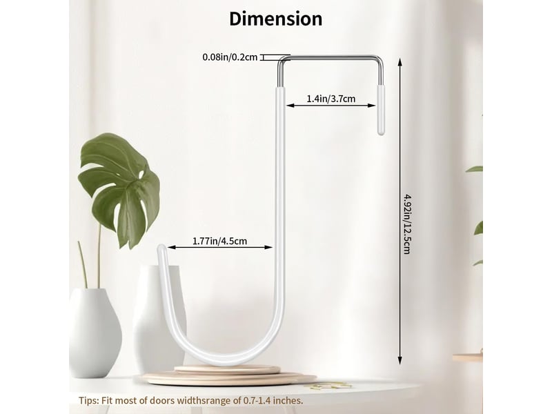  Lot de 6 crochets de porte avec en éviter les rayures - organisateur robuste pour salon, salle de bain, dortoir, chambre à coucher, cuisine, vêtements, blanc  - Conforama B