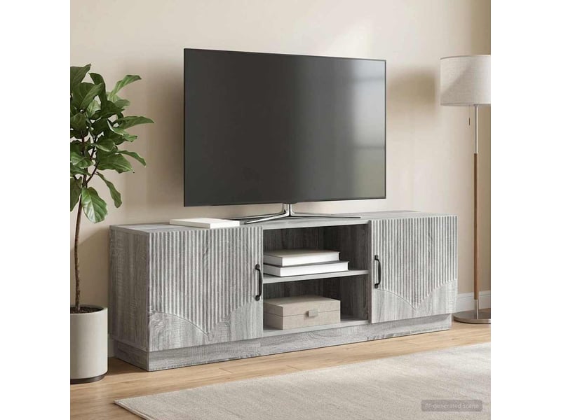  Meuble tv - banc tv - meuble de rangement sonoma gris 150 x 31 x 47 cm bois d'ingénierie  - Conforama D